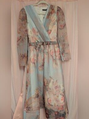 Different Floral V Neck Dress Gown